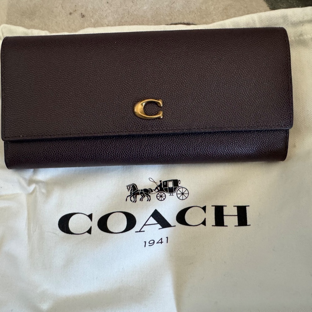 Coach Crace Quilted Leather Oxblood Tote and Wallet - Picture 4 of 8